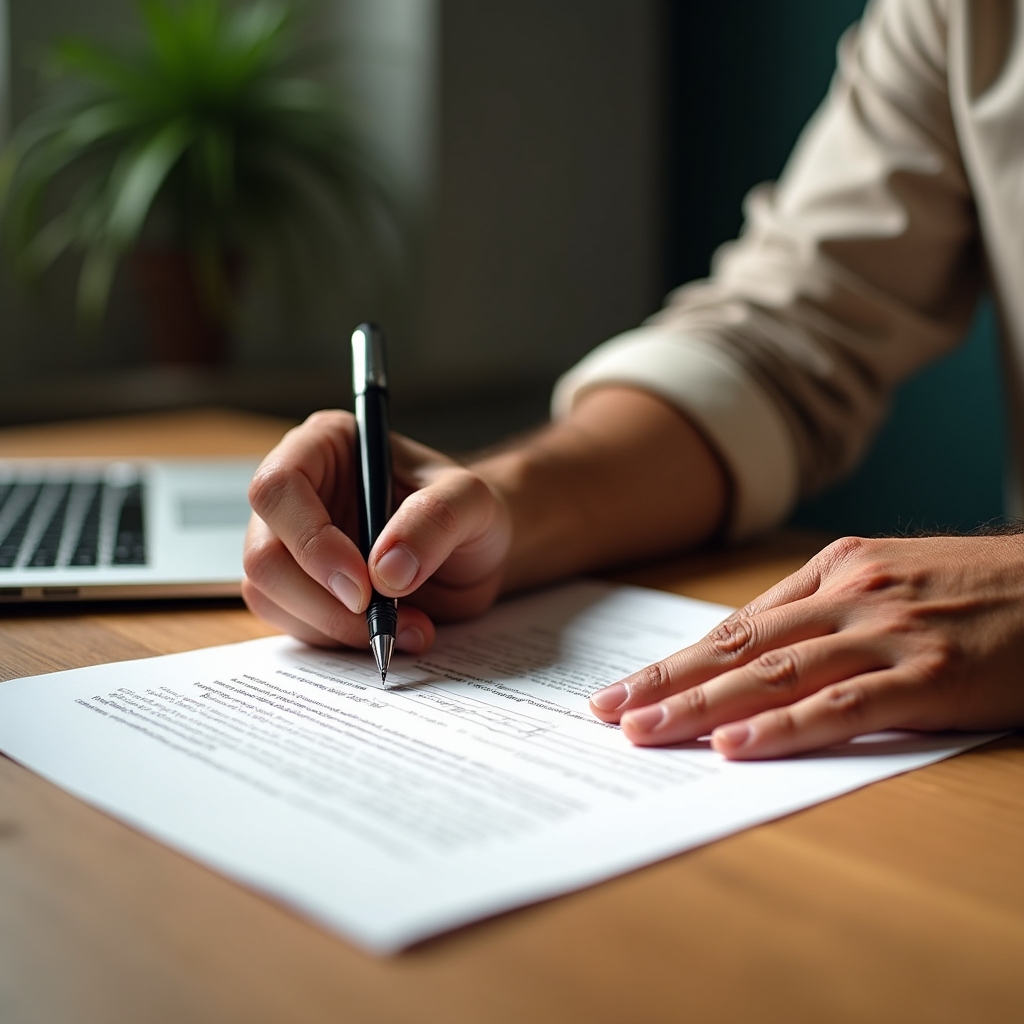Detalle de un contrato de telefonía móvil firmado